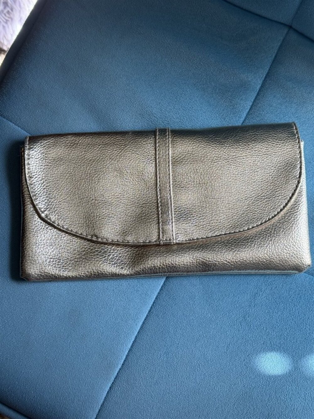 Vintage Clutch Bag Goldtone Snap Close 9 X 5 Envelope Metallic